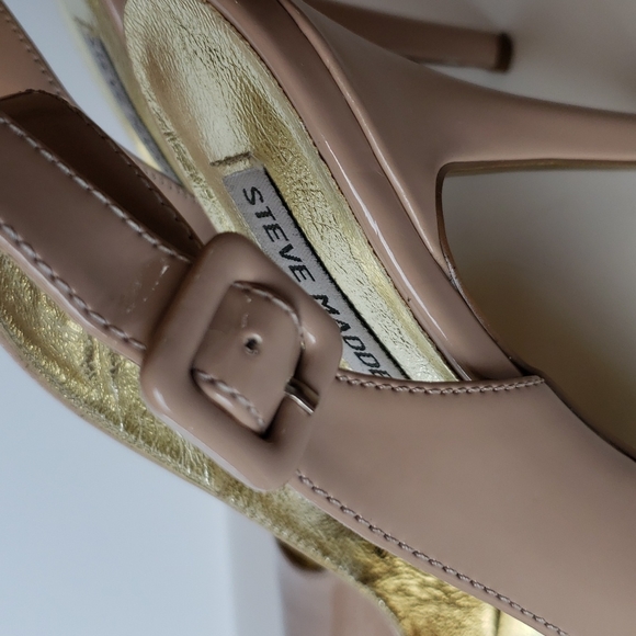 💥Steve Madden slingbacks in slick vinyl cream size 7.5 NWOT💥 - Picture 5 of 10